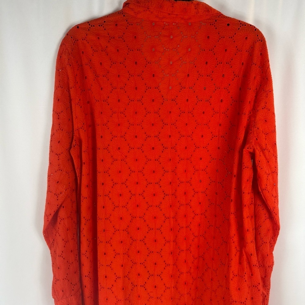 Artelier Nicole Miller | Tops 100% Cotton ArtelierEmbroidered Sz:L Orange - Picture 13 of 14